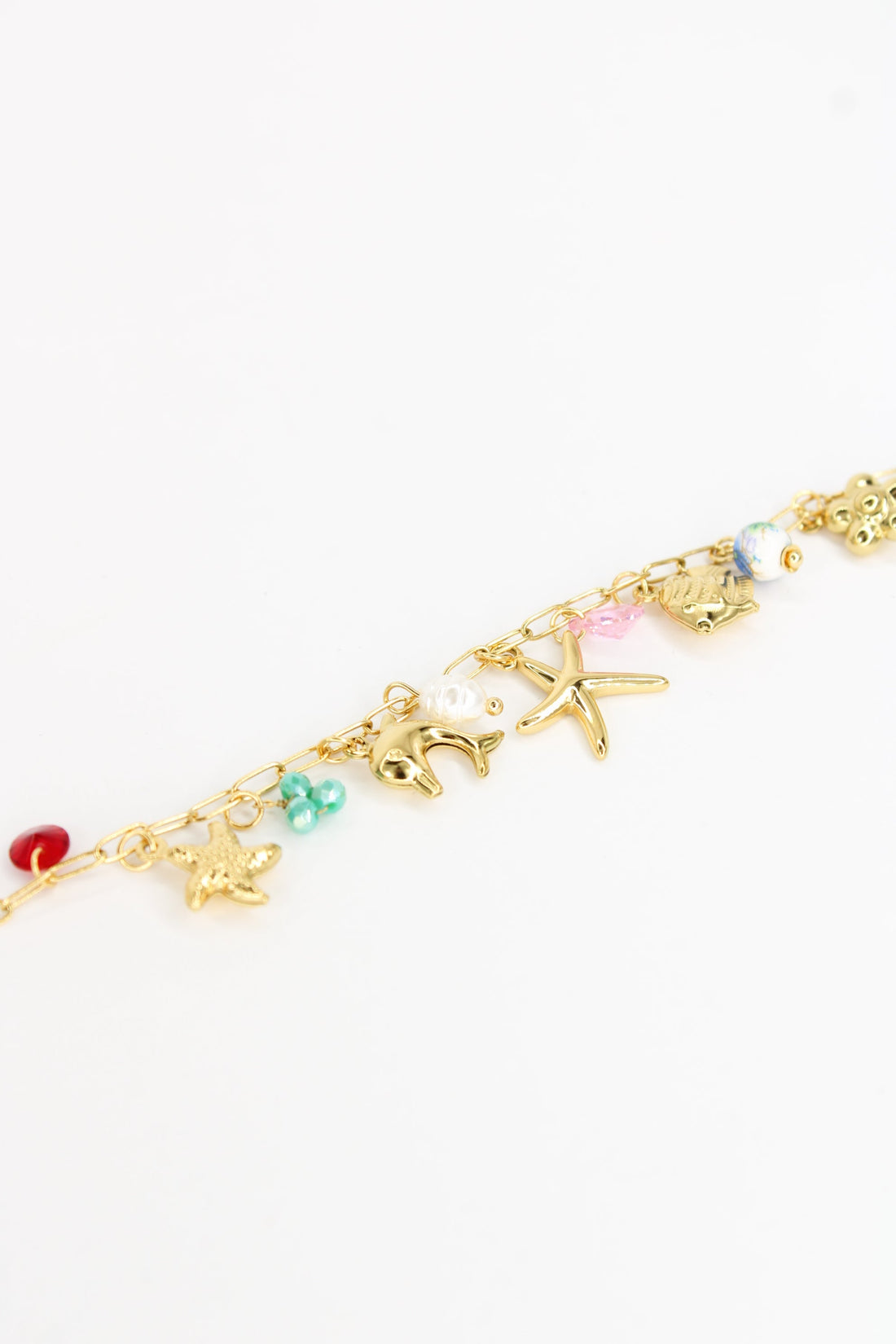 ✨ Bracelet Oceania – Charms Étoile de mer & Dauphin