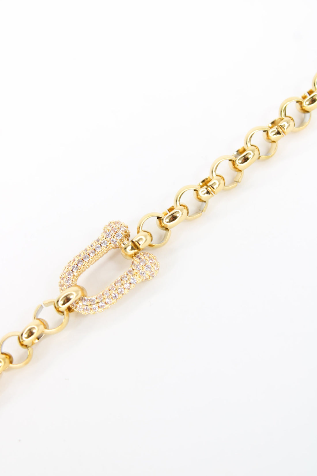 Bracelet Carla – Bracelet chaîne doré avec maillon cristaux