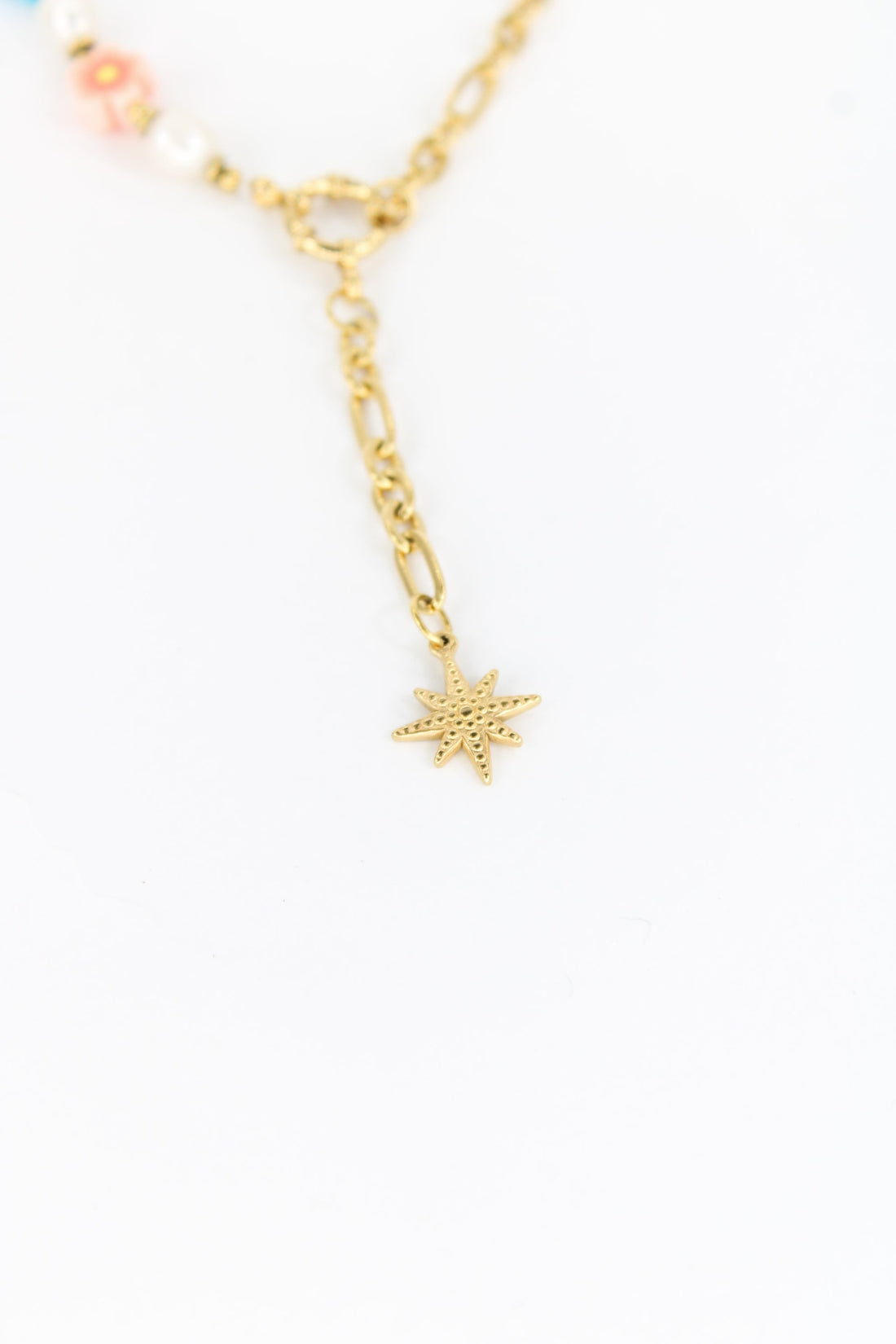 Collier Hailey – Collier doré fleurs colorées et étoile en acier inoxydable