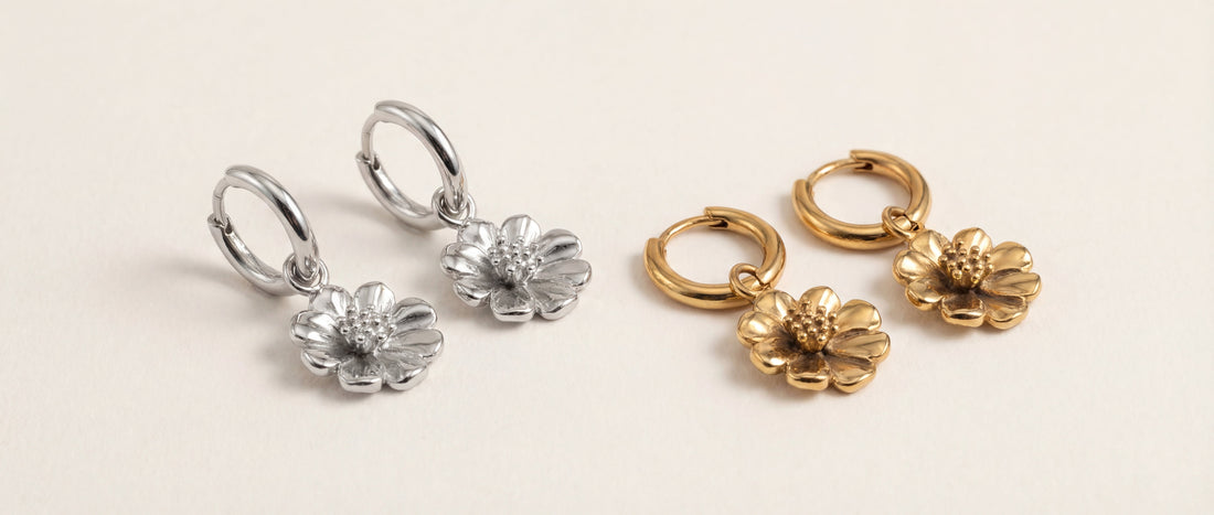 ✨ Boucles d’oreilles Diana – Fleur délicate & éclat intemporel