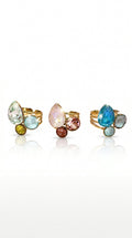 Bague "Éléa" – Trio de Cristaux Étincelants & Anneau Multi-rangs en Acier Inoxydable