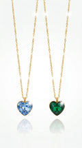 Collier "Amora" – Pendentif Cœur en Cristal & Chaîne Dorée en Acier Inoxydable